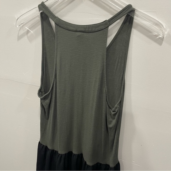 Anthropologie Dolan Fabiana Knit Dress Tank V-Neck Sleeveless Green Black Small - Picture 8 of 8